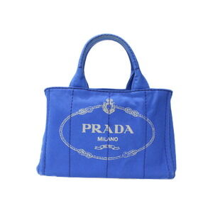 Prada Canapa Canvas Blue Handbag Shoulder Bag strap